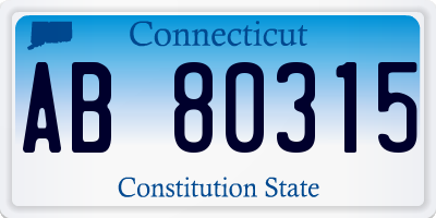 CT license plate AB80315