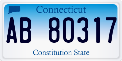 CT license plate AB80317