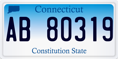 CT license plate AB80319