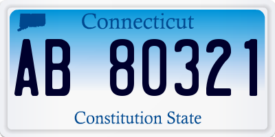 CT license plate AB80321