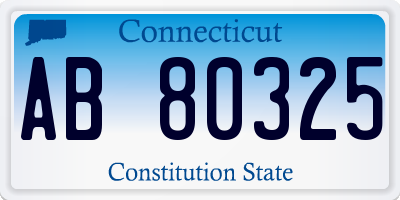 CT license plate AB80325
