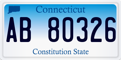 CT license plate AB80326