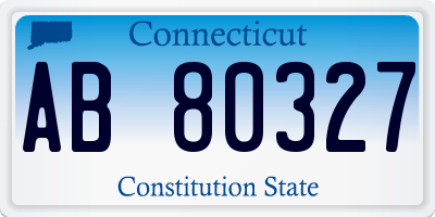 CT license plate AB80327