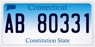 CT license plate AB80331