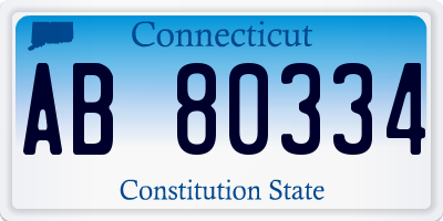 CT license plate AB80334