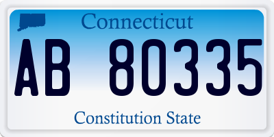 CT license plate AB80335