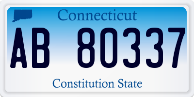 CT license plate AB80337