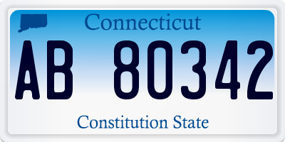 CT license plate AB80342