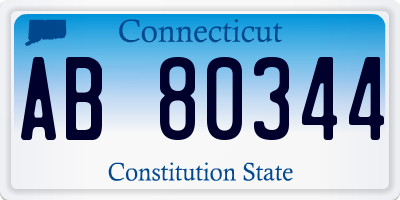CT license plate AB80344