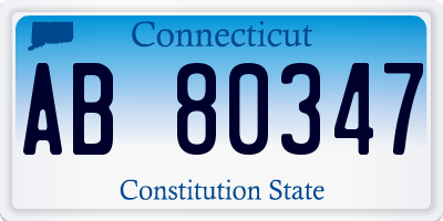 CT license plate AB80347