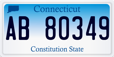 CT license plate AB80349