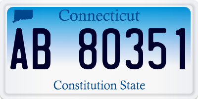 CT license plate AB80351