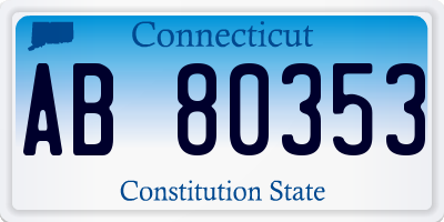 CT license plate AB80353