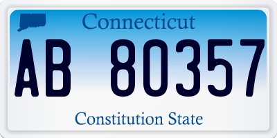 CT license plate AB80357