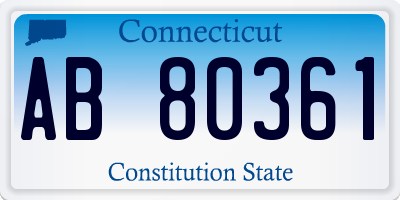 CT license plate AB80361
