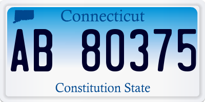 CT license plate AB80375