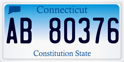 CT license plate AB80376