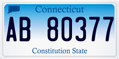 CT license plate AB80377