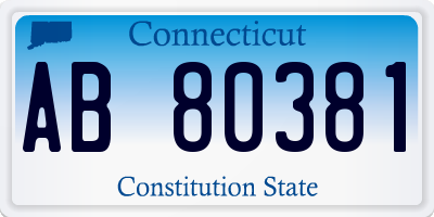 CT license plate AB80381
