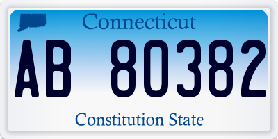 CT license plate AB80382