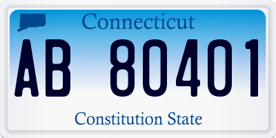CT license plate AB80401
