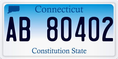 CT license plate AB80402