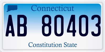 CT license plate AB80403