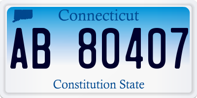 CT license plate AB80407