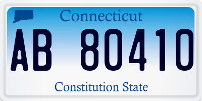 CT license plate AB80410