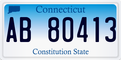 CT license plate AB80413