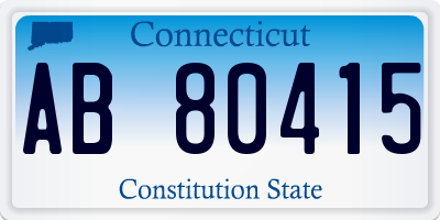CT license plate AB80415