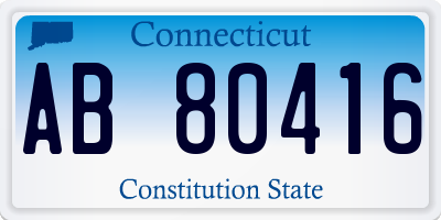 CT license plate AB80416