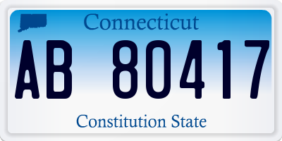 CT license plate AB80417
