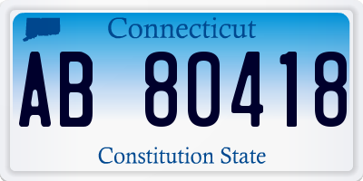 CT license plate AB80418
