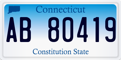 CT license plate AB80419