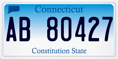 CT license plate AB80427