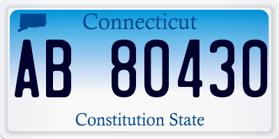 CT license plate AB80430