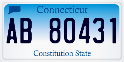 CT license plate AB80431