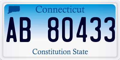 CT license plate AB80433