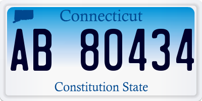 CT license plate AB80434