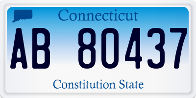 CT license plate AB80437