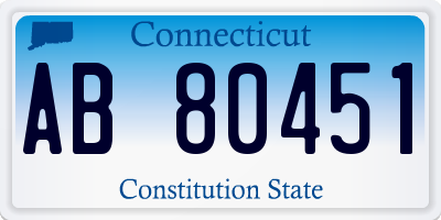 CT license plate AB80451