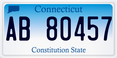 CT license plate AB80457