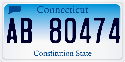 CT license plate AB80474