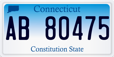 CT license plate AB80475