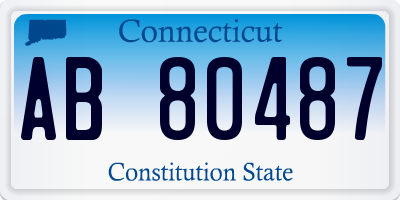 CT license plate AB80487