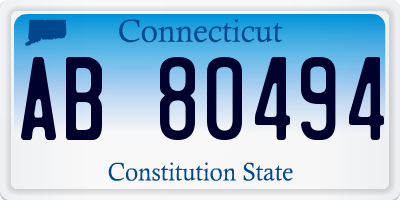CT license plate AB80494