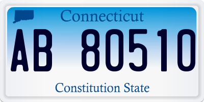 CT license plate AB80510