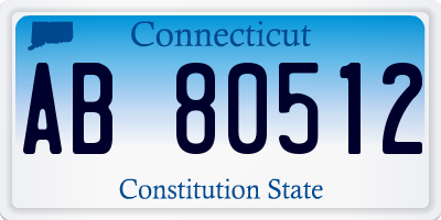 CT license plate AB80512