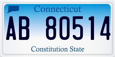 CT license plate AB80514